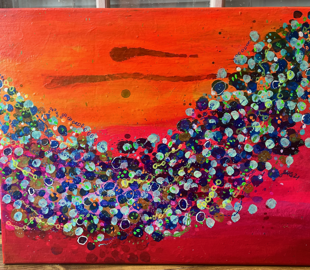 Acrylic wave painting